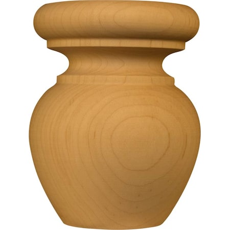 Osborne Wood Products 4 1/2 x 3 3/8 Apple Round Bun Foot in Red Oak 4202O